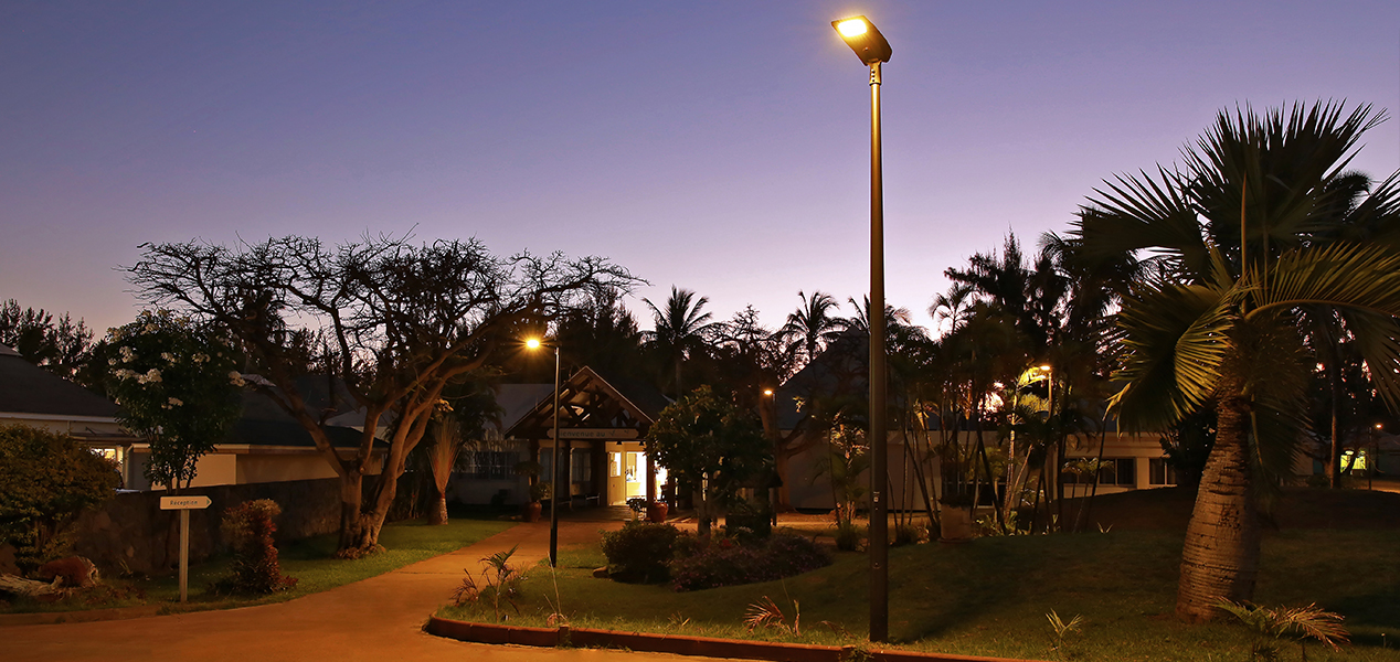Solar lights at Park and Ride facility