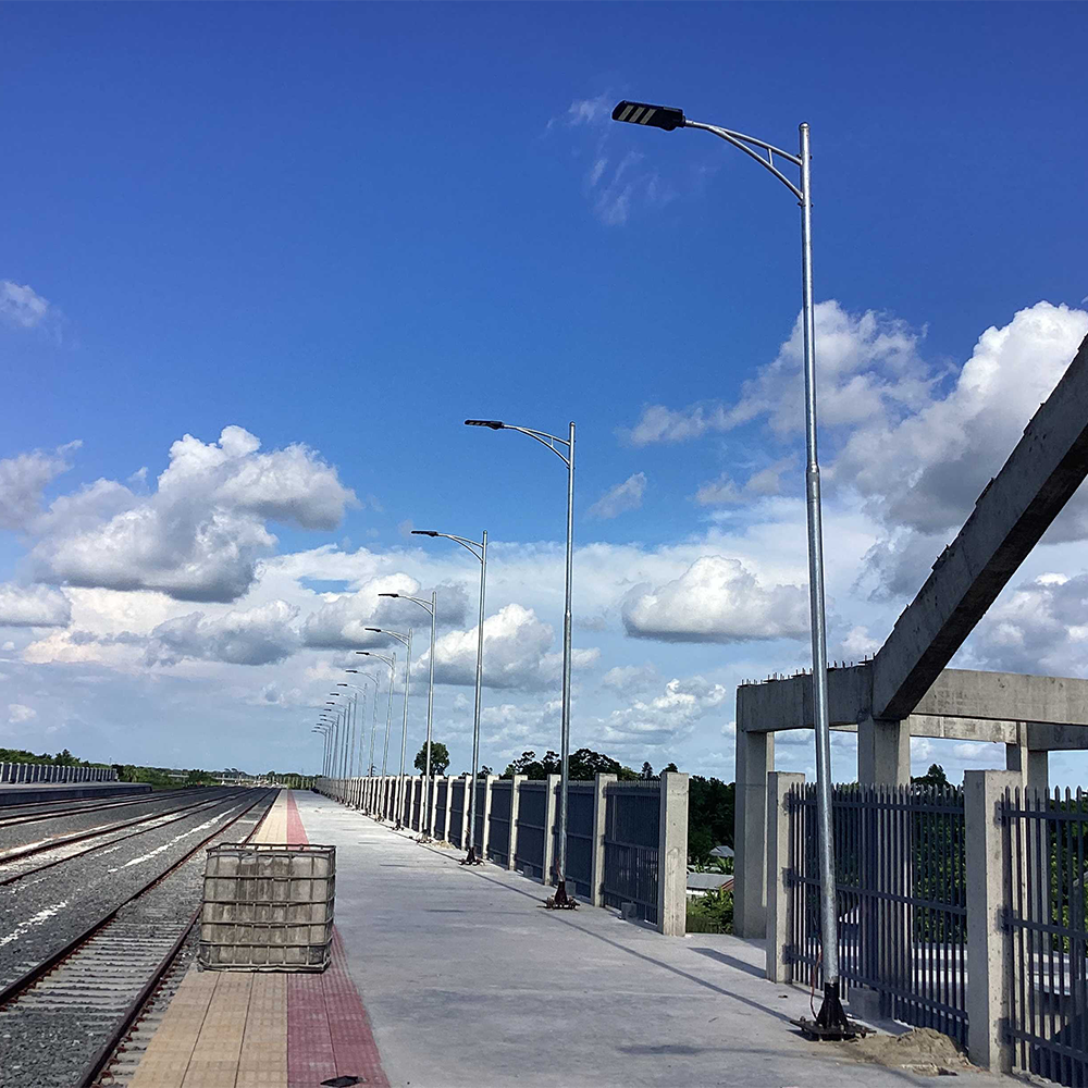 Solar lights at railway station